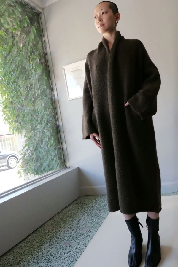 Lauren Manoogian Long Shawl Cardigan - Olive