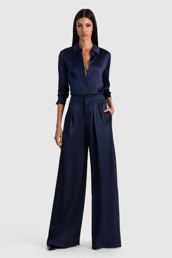 Alice + Olivia Eloise Wide Leg Pant - Midnight Blue