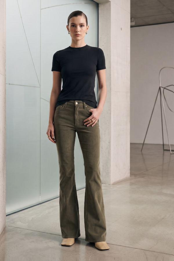 Pistola Kinsley Mid Rise Corduroy Pants - Sequoia