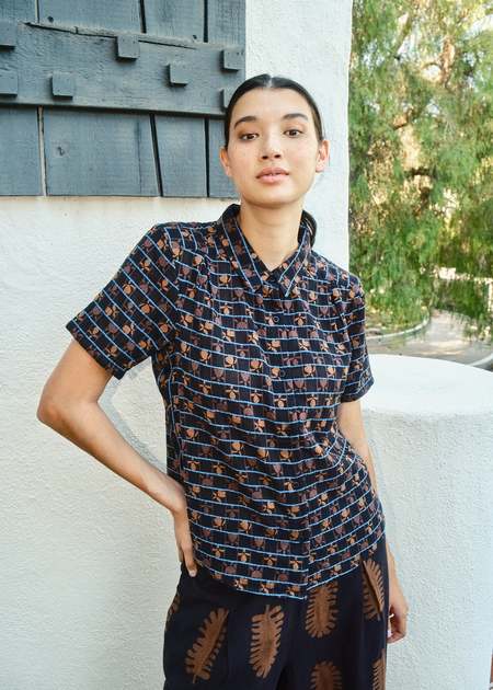 Ganni Stretch Lace Jersey Shirt - Orange dotcom | Garmentory