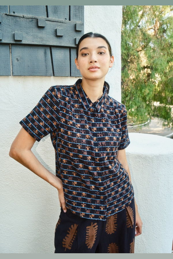 Ace & Jig Winnie Short Sleeve Button-Up Top - Mischief