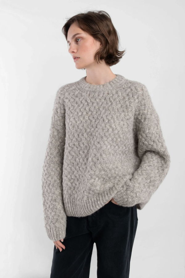 Micaela Greg Knit Weave Pullover