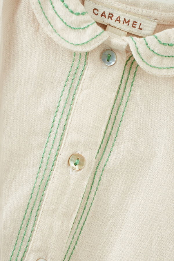 KIDS Caramel Dragonfly Baby Embroidered Cotton Shirt