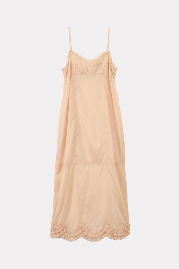 Caramel Scalloped Slip Dress - Peach