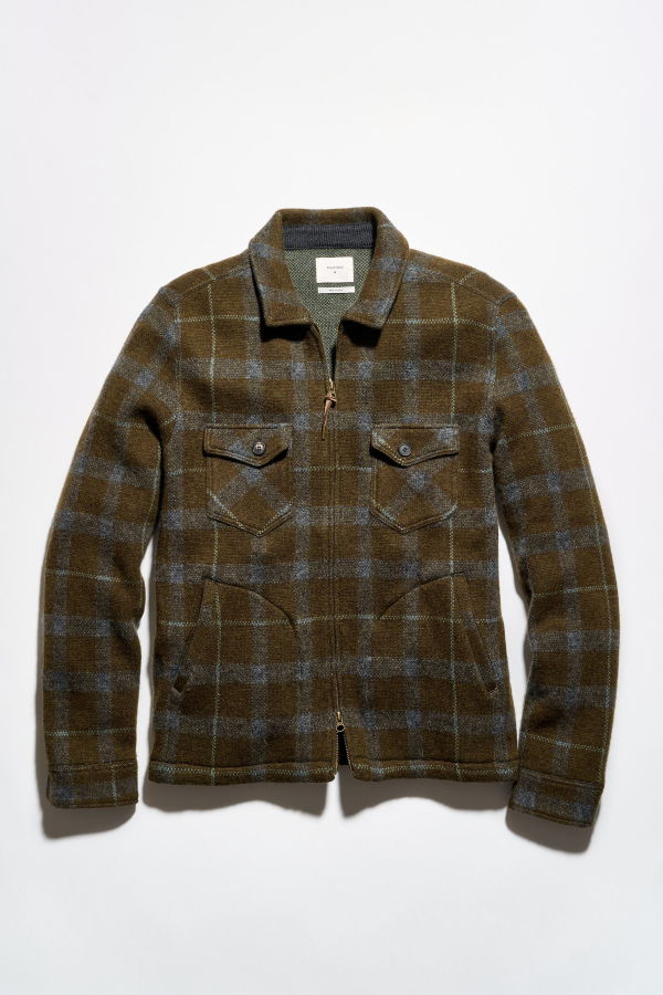 Billy Reid Numajiri Plaid Knit Jacket - Green Multi