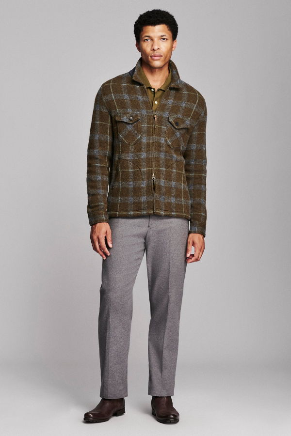 Billy Reid Numajiri Plaid Knit Jacket - Green Multi