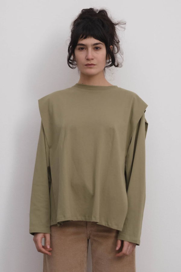 Baserange Mason Long Sleeve Tee - Mabon Green