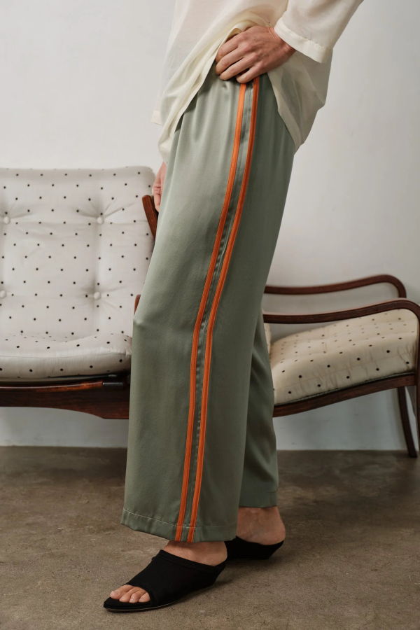 Donni. Silk Stripe Crop Pants