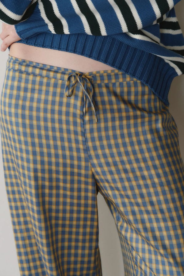 Donni. Tencel Plaid Tie Pant