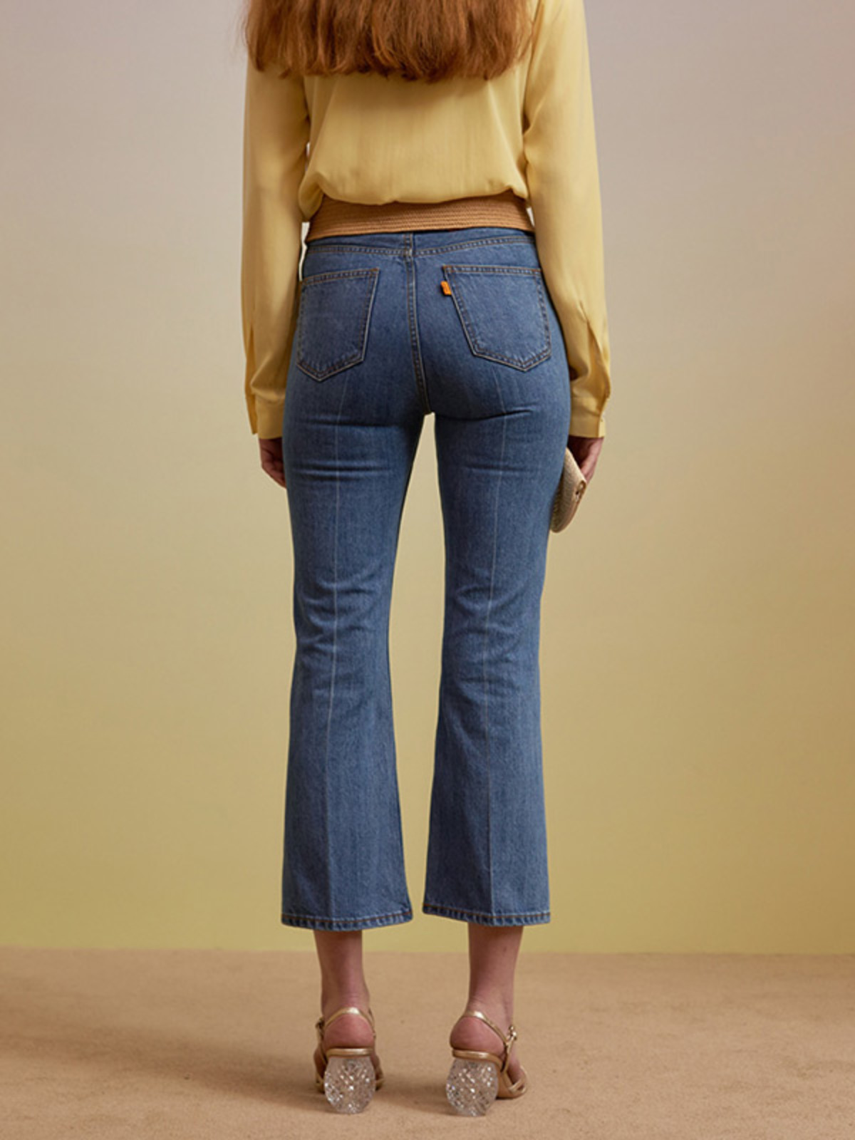 Inez Central Pleat Crop Jeans Apa235w Blue | Garmentory