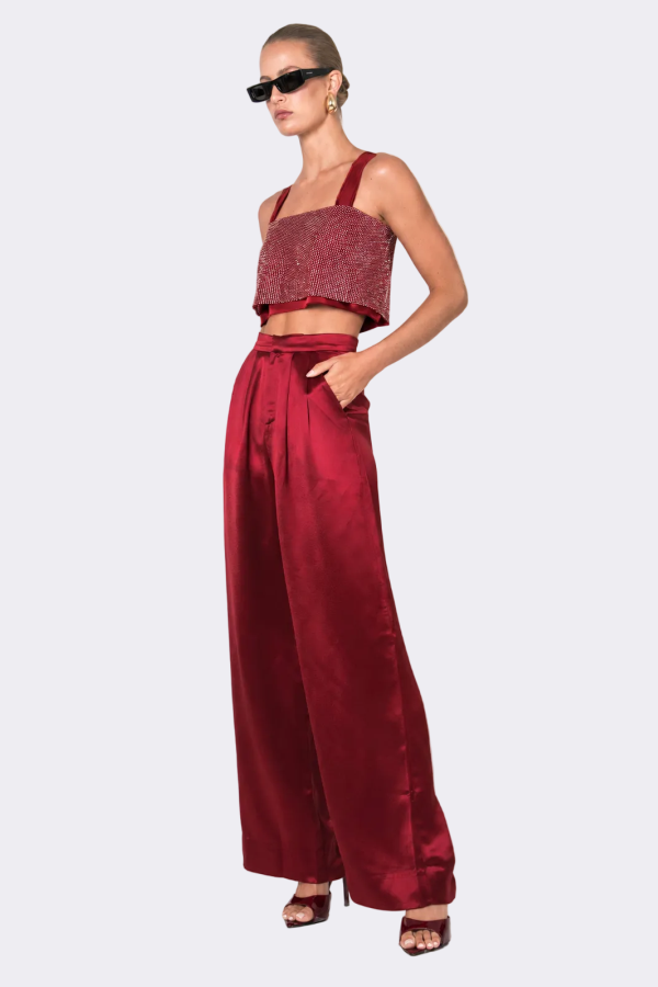 Nonchalant Label Paris Pant - Ruby