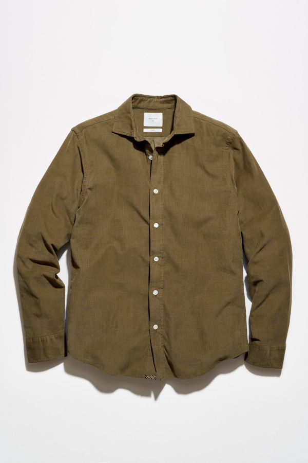 Billy Reid Corduroy Cedar Shirt - Olive