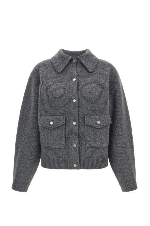 Guest in Residence Felted Bomber Jacket - Charcoal