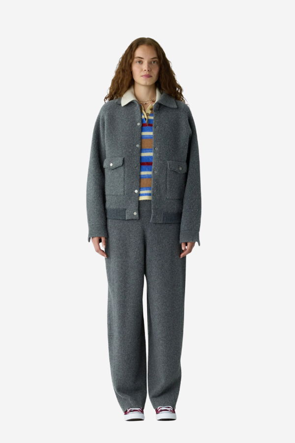 Guest in Residence Felted Bomber Jacket - Charcoal