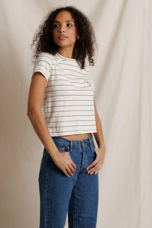 Perfect White Tee Lisa Stripe Short Sleeve Tee
