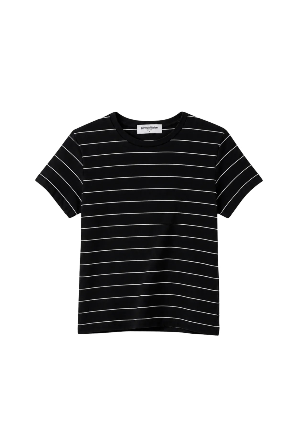 Perfect White Tee List Stripe Short Sleeve Tee