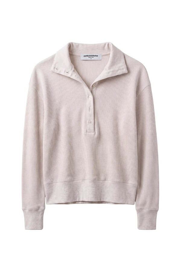 Perfect White Tee Zia Waffle Collar Sweatshirt | Garmentory