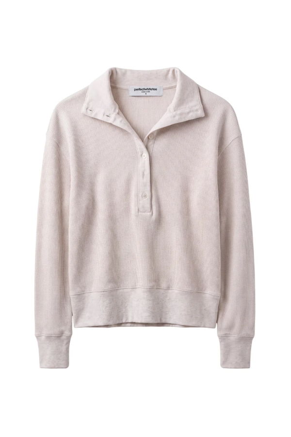 Perfect White Tee Zia Waffle Collar Sweatshirt