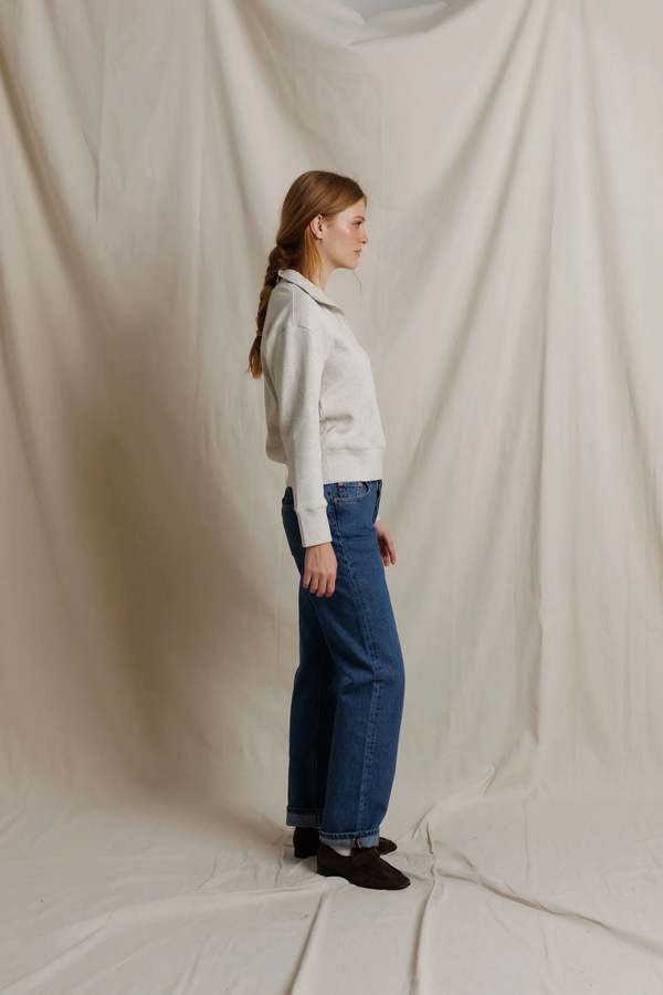 Perfect White Tee Zia Waffle Collar Sweatshirt | Garmentory