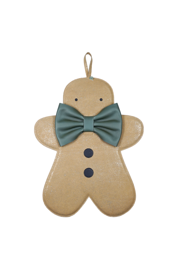 Kids Donsje Gomi Medium Gingerbread Ornament - Tan Metallic Suede