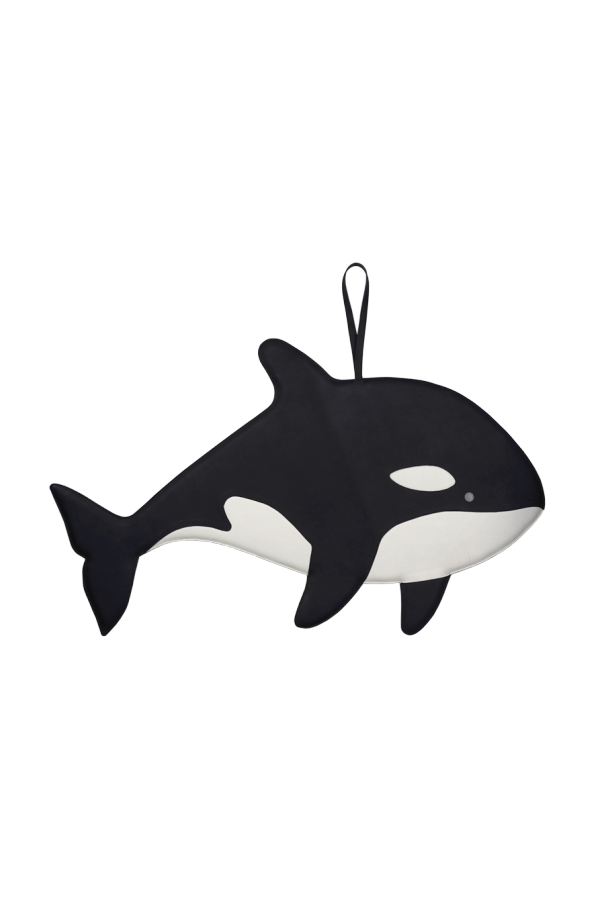 Kids Donsje Gomi Medium Orca Ornament - Black Leather