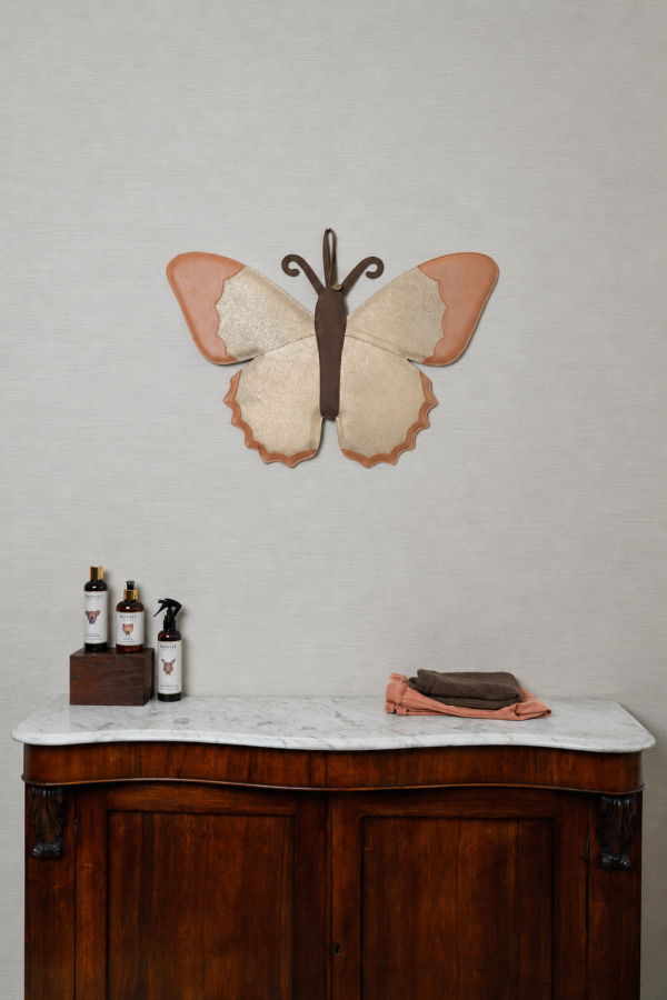 Donsje Gomi Medium Papillon Ornament - Caramel Metallic Nubuck