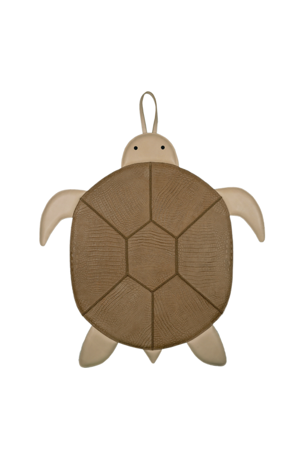 Donsje Gomi Medium Turtle Ornament - Camel Croco Stamped Leather