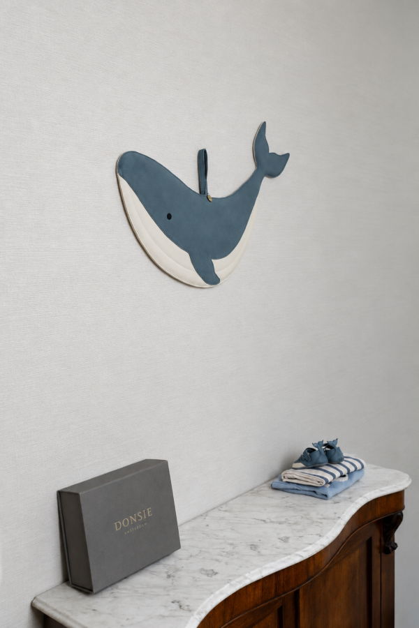 Donsje Gomi Medium Whale Ornament - Petrol Nubuck