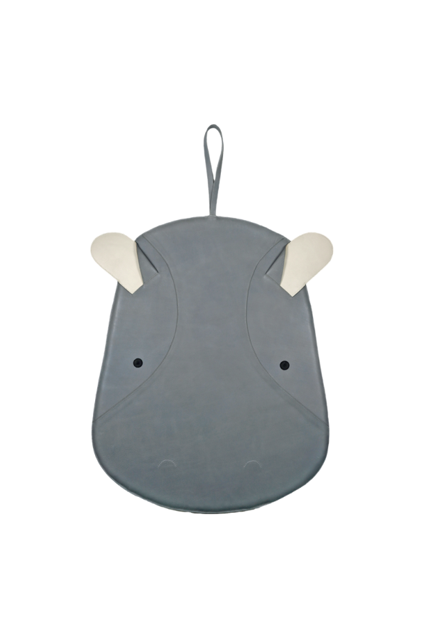 KIDS Donsje Guno Medium Hippo Ornament - Grey Classic Leather