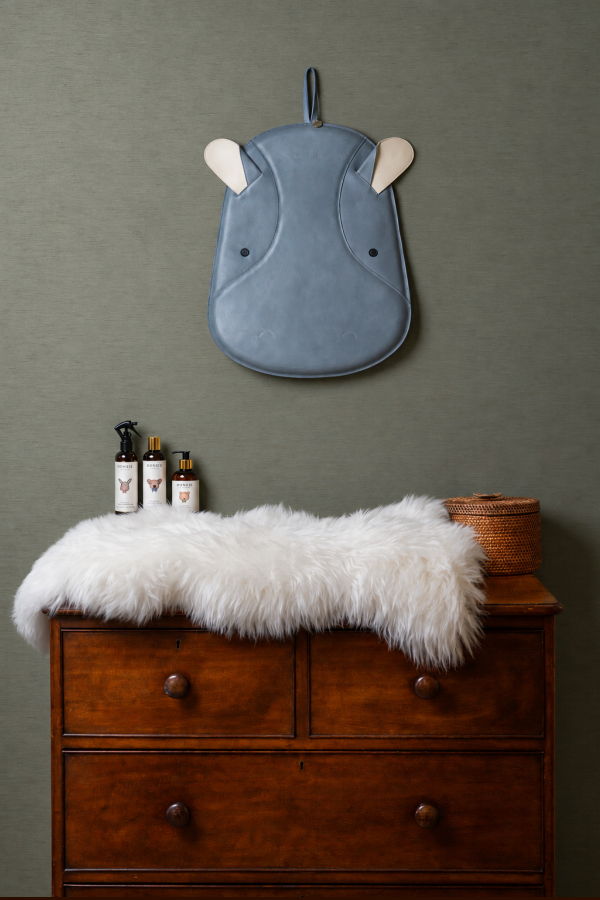 KIDS Donsje Guno Medium Hippo Ornament - Grey Classic Leather