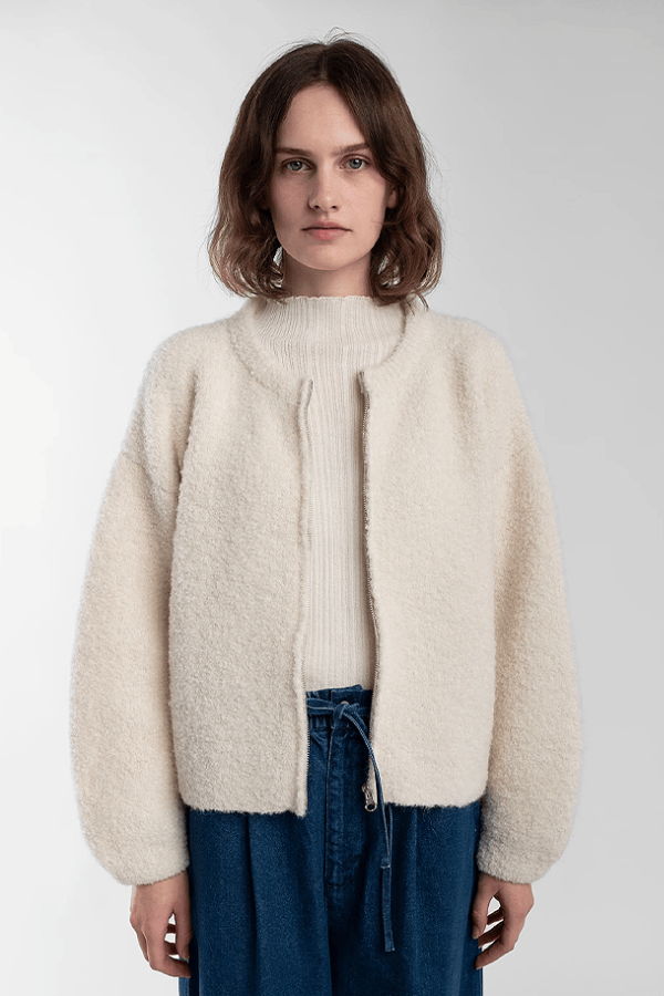 Micaela Greg Boucle Zip Cardigan