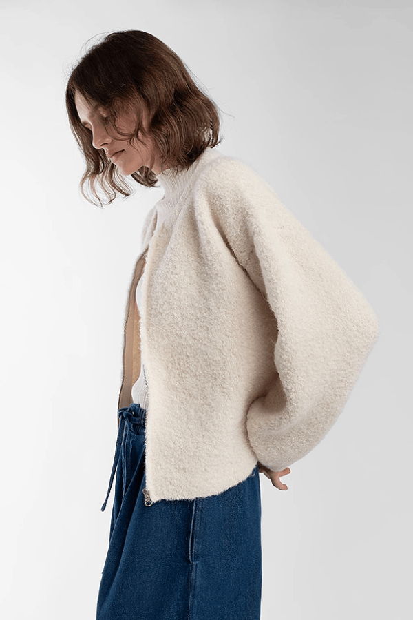 Micaela Greg Boucle Zip Cardigan