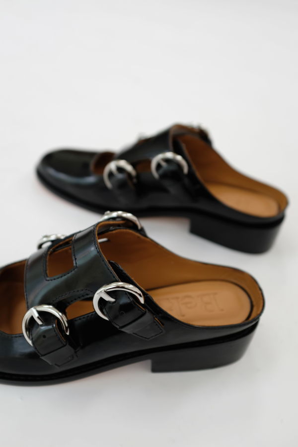 Beklina Quatro Buckle Mule - Black