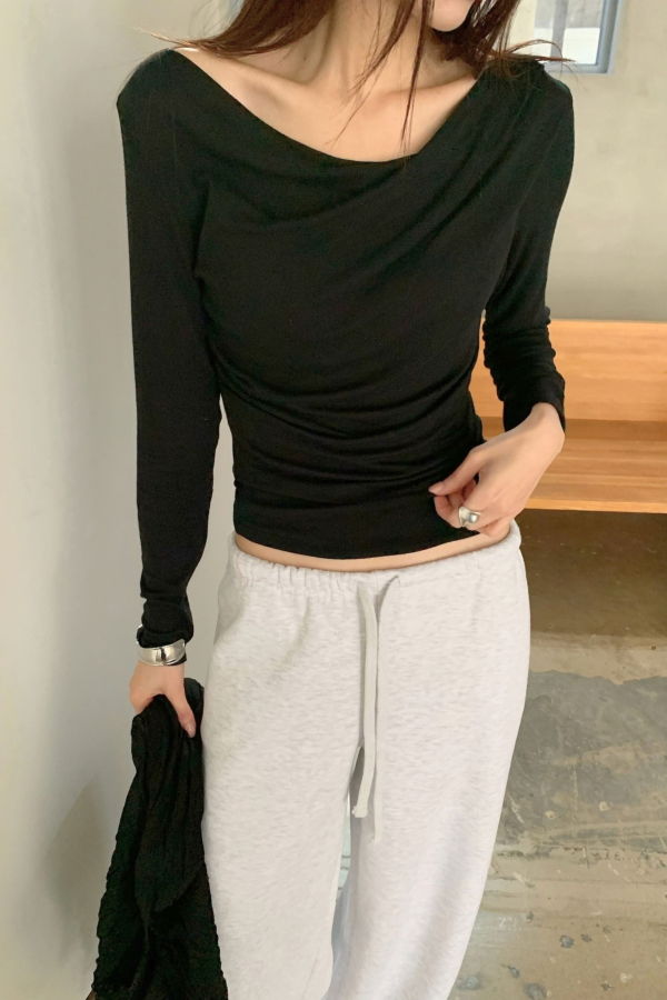 The NKC Store Soft Draped Long Sleeve Top