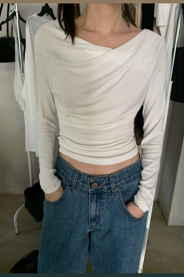 The NKC Store Soft Draped Long Sleeve Top