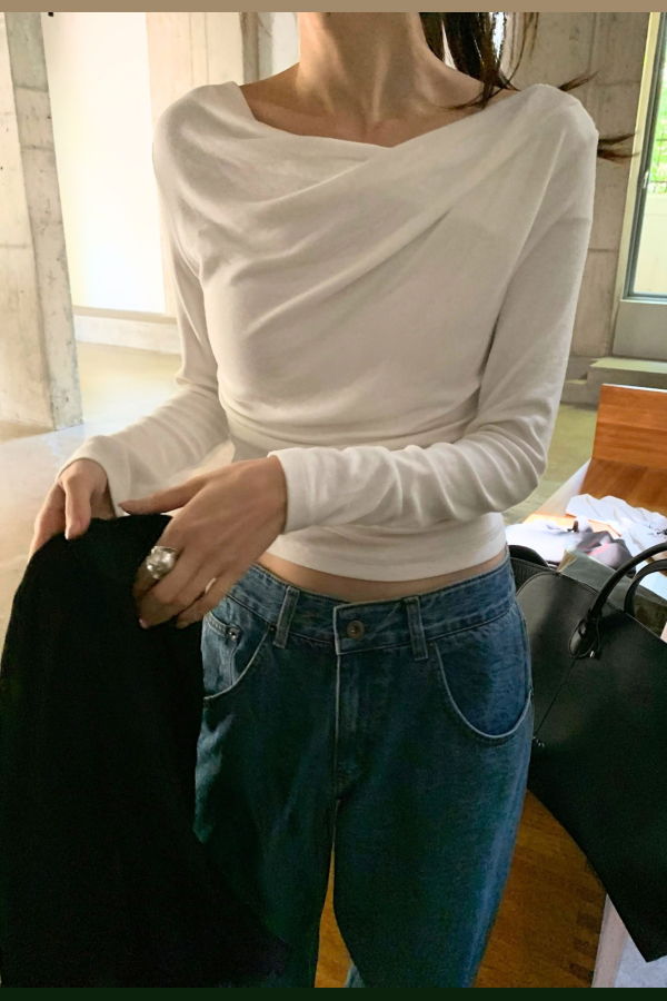 The NKC Store Soft Draped Long Sleeve Top