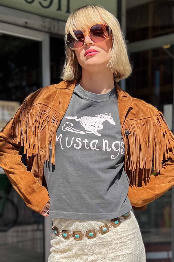 BLANK NYC Smoked Paprika Suede Fringe Jacket - Rust