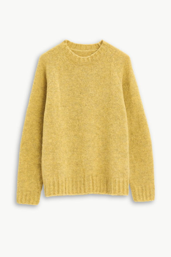 Delikatessen Crewneck in a Lemon Brushed Sustainable Alpaca Wool Sweater