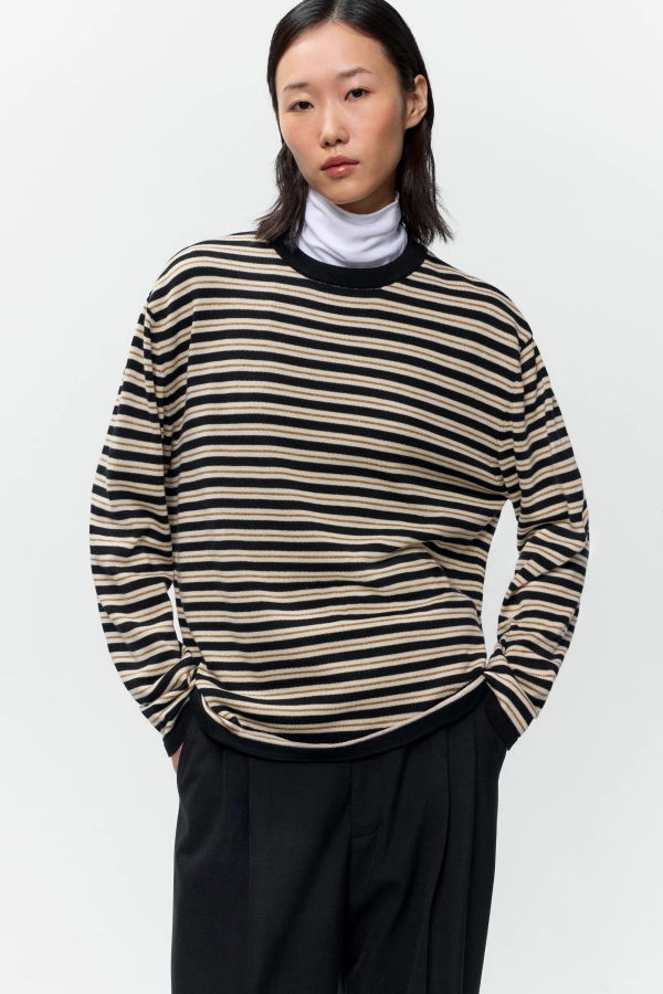 Cordera Organic Cotton Striped Long-Sleeve Tee