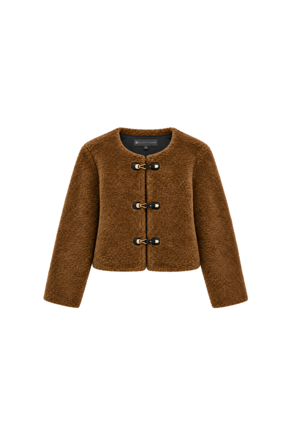 ELLIOTT LAUREN Faux Shearling Jacket - Cognac
