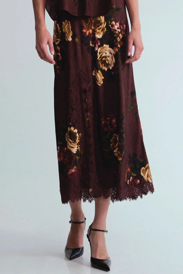 Cara Cara Lou Skirt - Ariana Flora Merlot