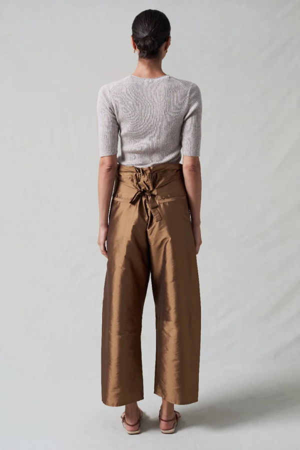 Chan Luu Techno Taffeta Barrel Pant - Bronze