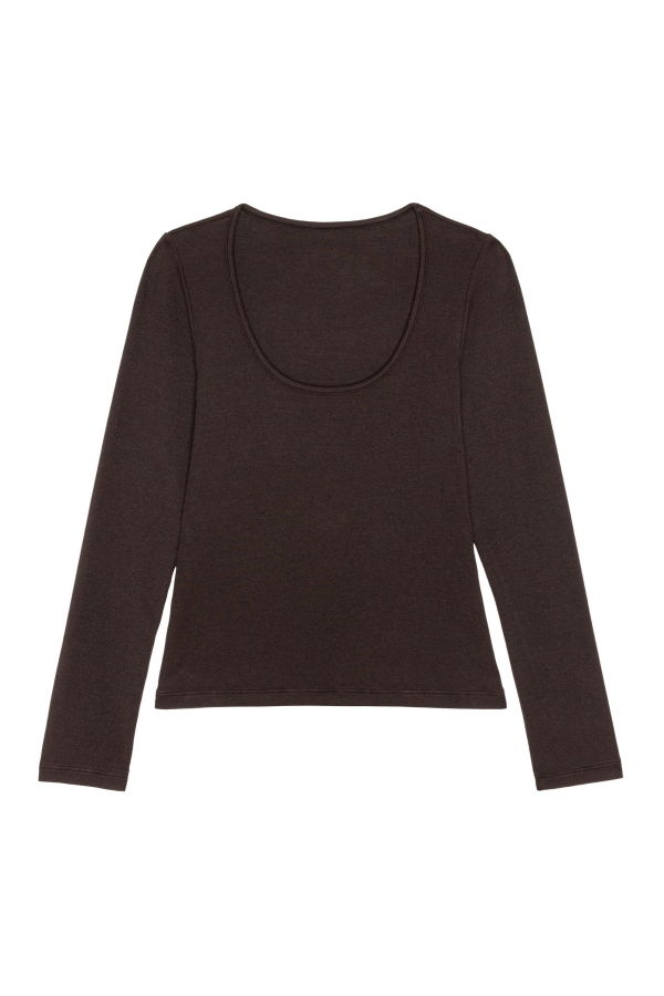 Donni. Baby Rib Scoop Neck Top