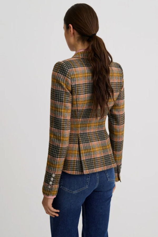 Smythe Plaid One Button Blazer
