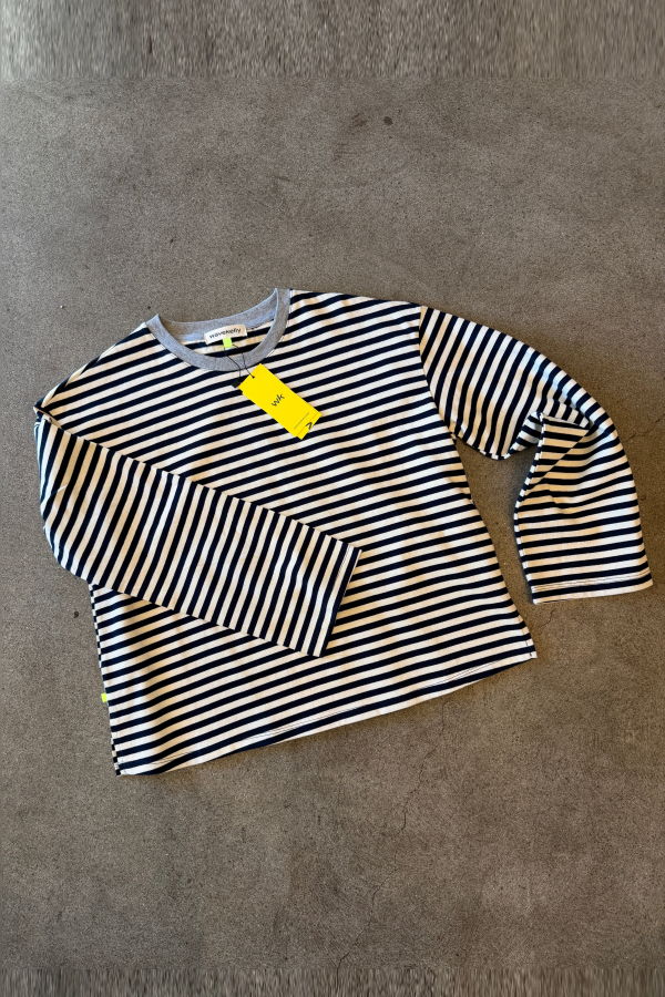 WAVEKELLY Stripe Long Sleeve Easy Tee
