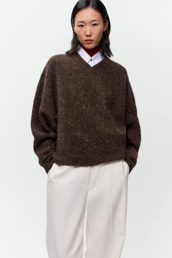 Cordera Speckled V-Neck Sweater