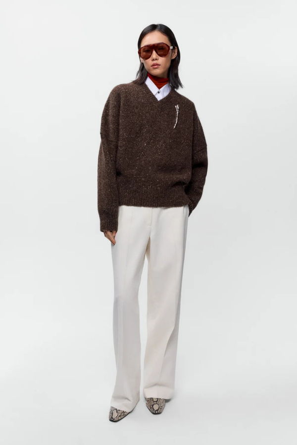 Cordera Speckled V-Neck Sweater
