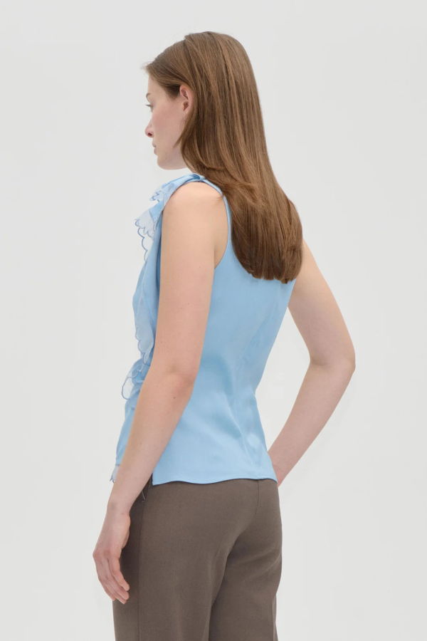 Stine Goya Draped Sleeveless Top - Sky Blue