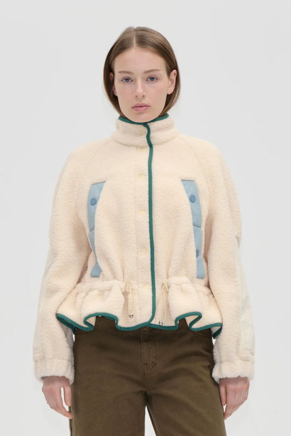 Stine Goya Dropped Shoulder Gathered Jacket - Buttercream