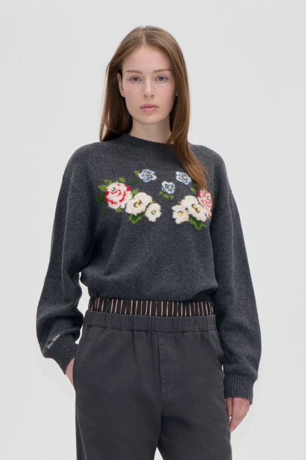 Stine Goya Storytelling Crewneck Sweater - Floral Frame